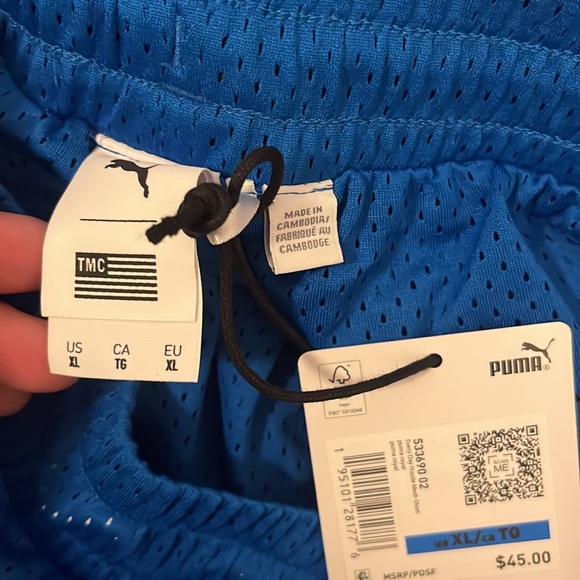 Puma x TMC Everyday Hussle Mesh Shorts “Blue” w/ White Drawstring - Picture 12 of 14